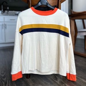 ROOLEE Off White Striped Top Medium
